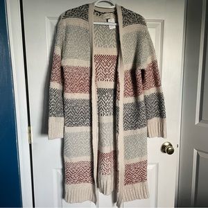 2) EUC Colorblock duster sweater